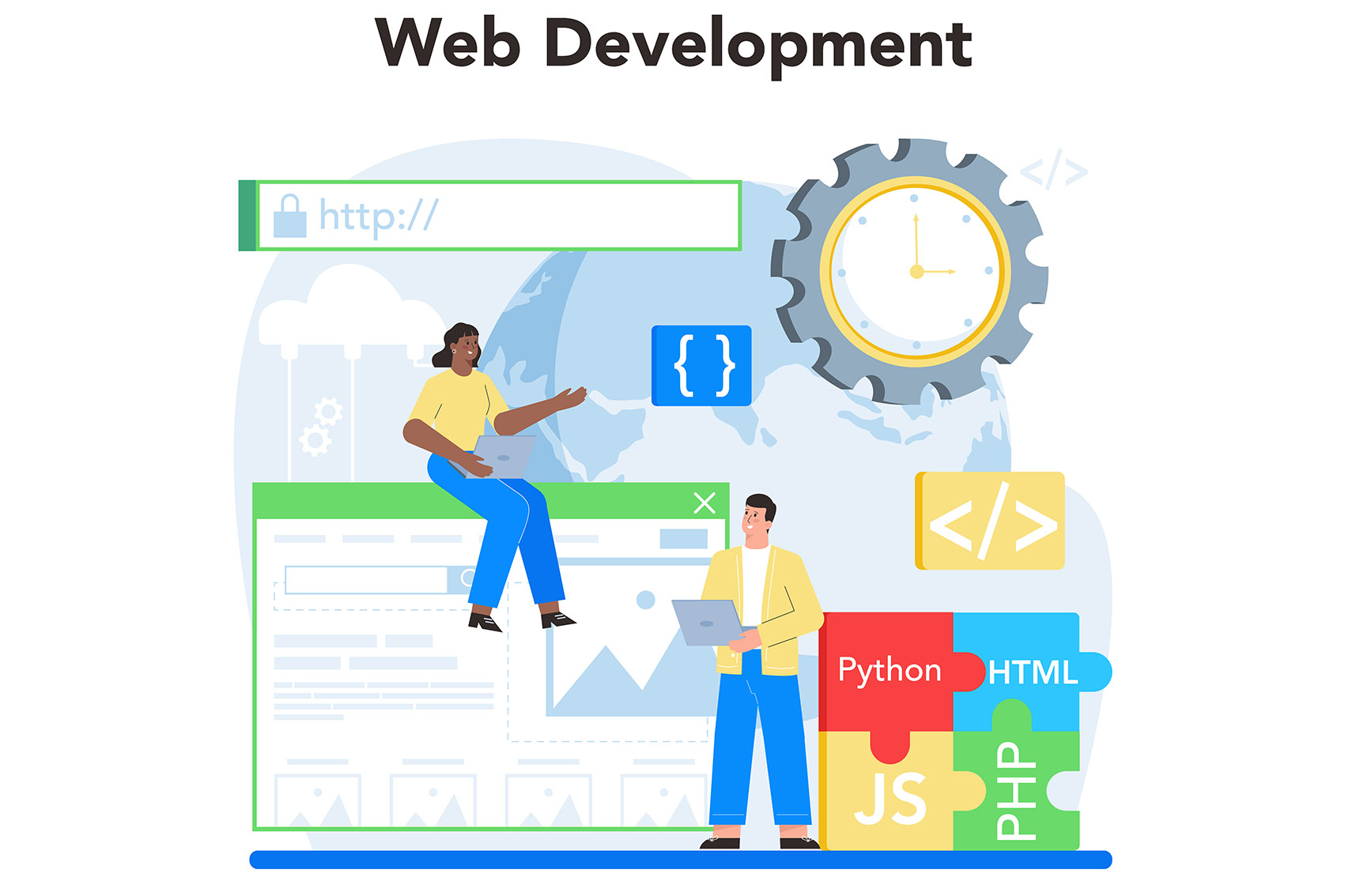 UI/UX wireframing and prototyping process illustration